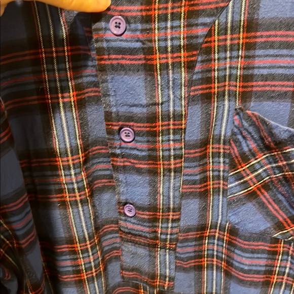 Wittmann Textiles 100% Cotton Cozy Blue Plaid Nightshirt - Picture 6 of 9